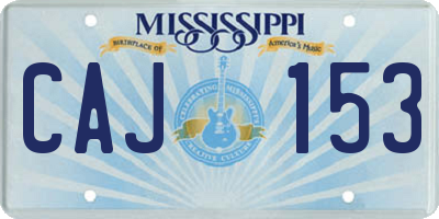 MS license plate CAJ153