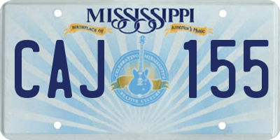 MS license plate CAJ155