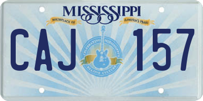 MS license plate CAJ157