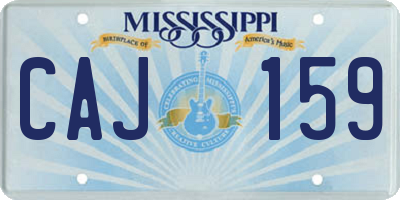MS license plate CAJ159