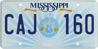 MS license plate CAJ160