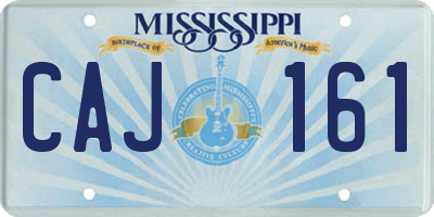 MS license plate CAJ161