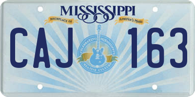 MS license plate CAJ163