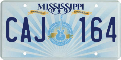 MS license plate CAJ164