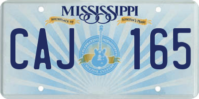 MS license plate CAJ165