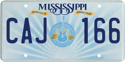 MS license plate CAJ166