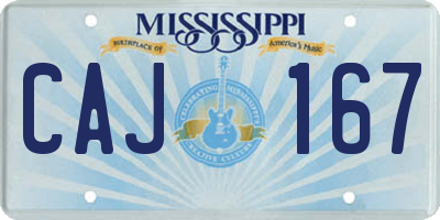 MS license plate CAJ167