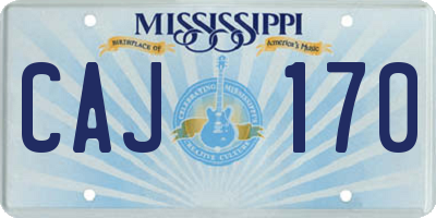 MS license plate CAJ170