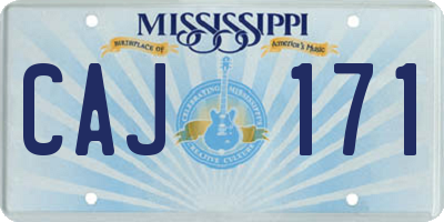 MS license plate CAJ171