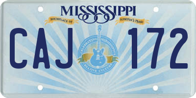 MS license plate CAJ172