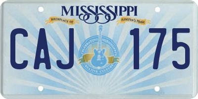 MS license plate CAJ175