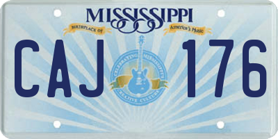 MS license plate CAJ176