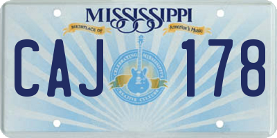 MS license plate CAJ178