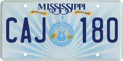 MS license plate CAJ180