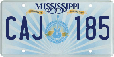 MS license plate CAJ185
