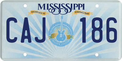 MS license plate CAJ186