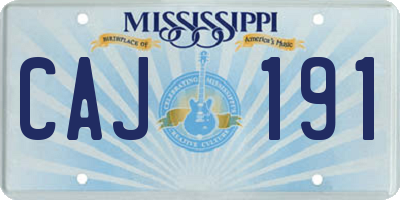 MS license plate CAJ191