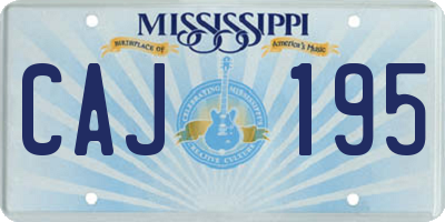 MS license plate CAJ195
