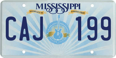 MS license plate CAJ199