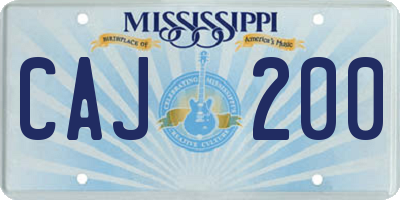 MS license plate CAJ200
