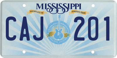 MS license plate CAJ201