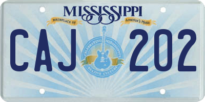 MS license plate CAJ202
