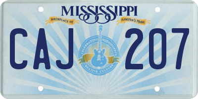 MS license plate CAJ207