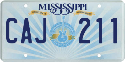 MS license plate CAJ211