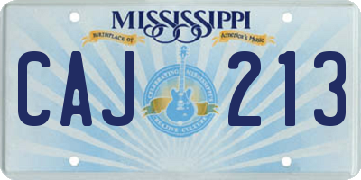 MS license plate CAJ213