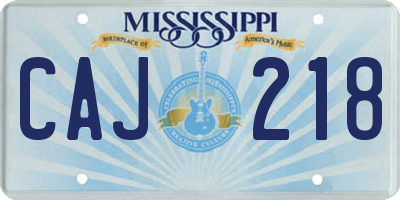 MS license plate CAJ218