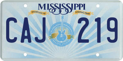 MS license plate CAJ219