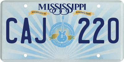 MS license plate CAJ220