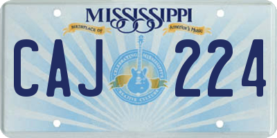 MS license plate CAJ224