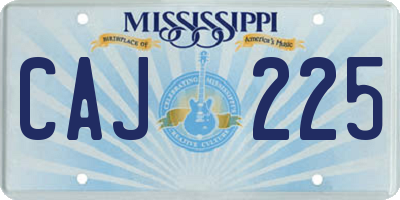 MS license plate CAJ225