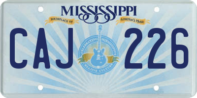 MS license plate CAJ226