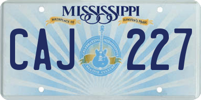 MS license plate CAJ227