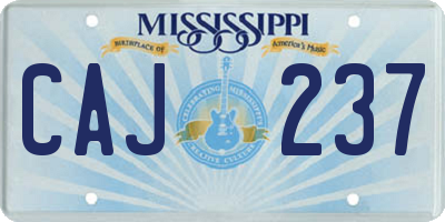 MS license plate CAJ237