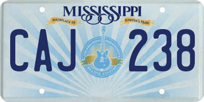 MS license plate CAJ238