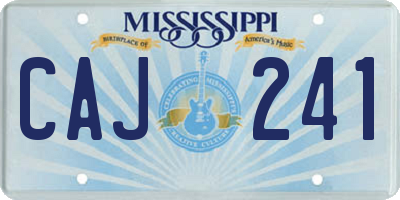 MS license plate CAJ241