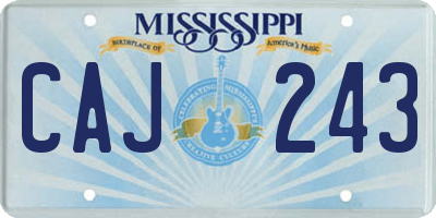 MS license plate CAJ243