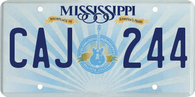 MS license plate CAJ244