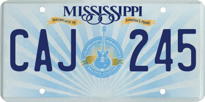 MS license plate CAJ245