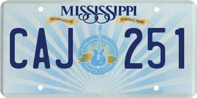MS license plate CAJ251