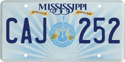 MS license plate CAJ252