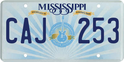 MS license plate CAJ253
