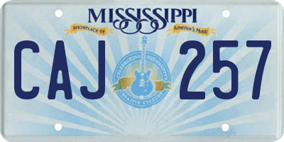 MS license plate CAJ257