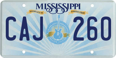 MS license plate CAJ260