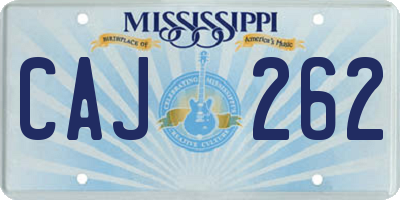 MS license plate CAJ262