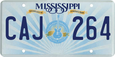MS license plate CAJ264