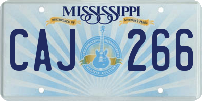 MS license plate CAJ266